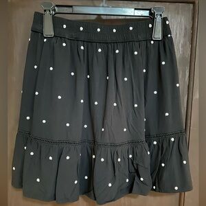 Loft, XS, black with white polka dots skirt